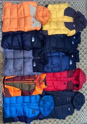 Mixed branded puffer jackets