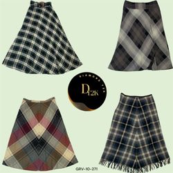 Y2K Tartan Maxi Skirt – Bold Plaid Statement (GRV-..