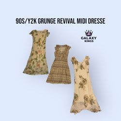 90S/Y2K GRUNGE REVIVAL MIDI DRESSE