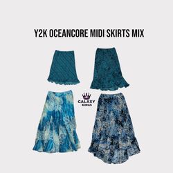 Y2K OCEANCORE GONNE MIDI MIX