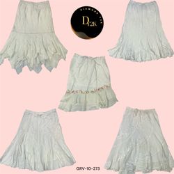 Y2K White Cotton Dream Skirt - Long & Flowy (GRV-1..