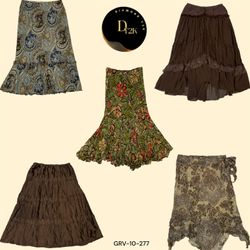 Y2K Essentials: Classic Brown Poly Skirt (GRV-10-2..