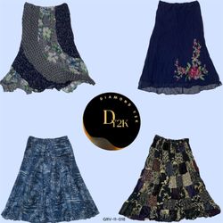 Vintage Dream: Y2K Poly Long Skirt (GRV-11-018)