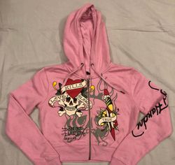 ED Hardy ladies cropped zipper Hoodies 30pcs