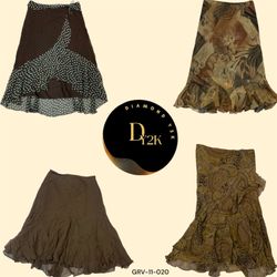 Vintage Y2K Poly Long Skirt – Retro Vibes (GRV-11-..