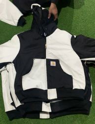 Carhartt rework style black&white  hoodie jacket