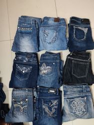 y2k mit Strass verzierten Jeans