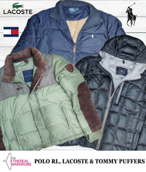 Polo RL, Lacoste and Tommy Puffer Jackets 18pcs