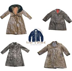 Lange Leder-Trenchcoats