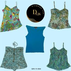 Cute Y2K Floral Cami in Blue – Essential Throwback..