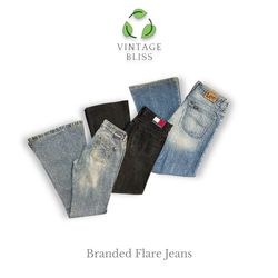 Branded Y2K Flare Jeans (V7)