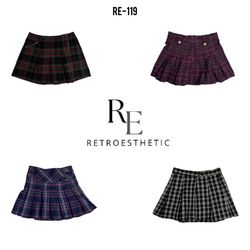 Y2K Mini Whool Plated Skirts (RE-119)