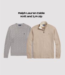 Ralph lauren cable knit and 1/4 zip