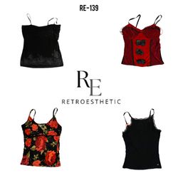 Y2K Gothic Romantic Cami Tops (RE-139)