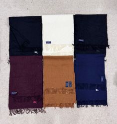 #VV166 Original Burberry Scarves Plain Colour 15 P..