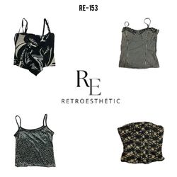 Y2K Hauts Cami de Rave Noirs (RE-153)