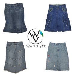 Y2k einzigartige Denim-Midirock