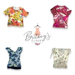 Retro Pattern Color Blast Mix Blouses - 15 Pieces ..