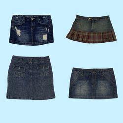 Gonna mini in denim vintage Y2K - 100 pezzi per ri..