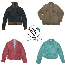 Y2Kスエードレザージャケット