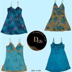 Ocean Glow: Y2K Vintage Mini Dress (GRV-11-138)