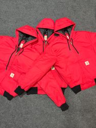 Vintage Carhartt Rework Style Red Hooded Jackets -..