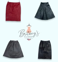 Structured Scarlet Noir Leather Skirts - 8 Pieces ..