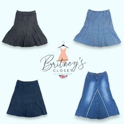 Y2K Classic Longline Denim Skirts - 15 Pieces ( BC..