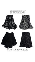 Y2K Timeless Charm Black Poly Skirts - 8Pcs