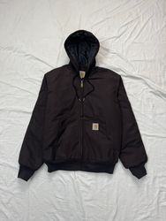 Vintage Carhartt Rework Style Brown Hooded Jackets..