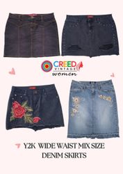 CR2797 Y2K Mix Tamanhos Saias de Jeans - 12 Pçs