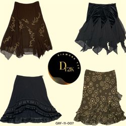 Stylish Y2K Poly Skirt in Brown & Black (GRV-11-00..