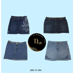 Gonna Mini A-Line in Denim Vintage Y2K – Casual e ..