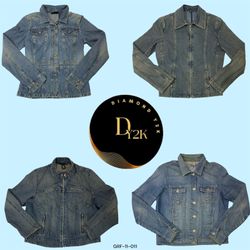 Retro Y2K Jeansjacke – Klassisches Knopf-Design (G..