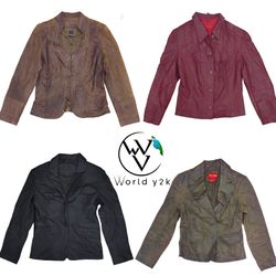 Chaqueta de cuero de colores Y2k