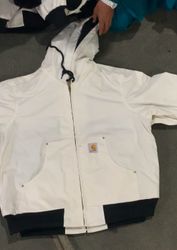 Carhartt rework style white hoodie jacket