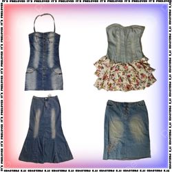 Unique Denim Skirts And Dresses Mix (SS-871)