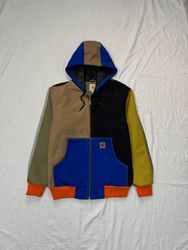 Vintage Carhartt Rework Style Patchwork Hooded Jac..