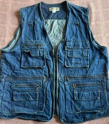 Denim hunting vest multiple pockets 10 pieces