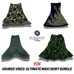 Y2K Grunge Vibes Ultimate Maxi Skirt Bundle - 10 p..