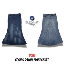 Y2k It Girl Denim Maxi Skirts - 10 pieces - EV0019