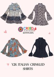 CR2838 Y2K Crinkled Shirts - 10 Pcs