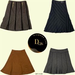 Y2K Style Wool Midi Skirt - Cozy and Chic Throwbac..