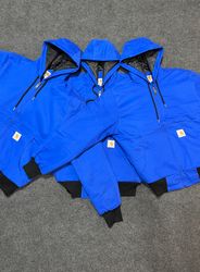 Vintage Carhartt Rework style Blue hooded jacket M..