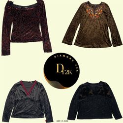 Retro Y2K Velvet Top with Long Sleeves - Soft & St..