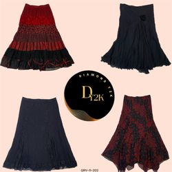 Y2K Black & Red Polyester Skirt – Trendy Retro Aes..