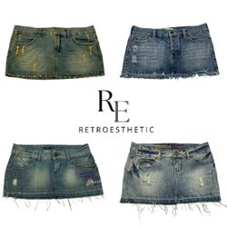 Y2K Paris Hilton Denim Micro Mini Skirts (RE-194)