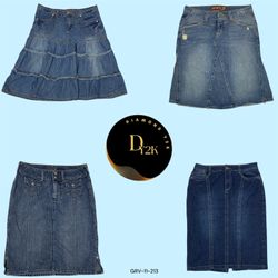 Retro Y2K Denim Midi Skirt – High-Waist, Flared De..