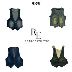 Y2K Denim Unique Waistcoat (RE-207)