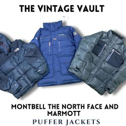 Montbell The North Face and Marmot Puffer Jackets-..